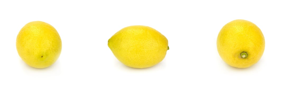 Isolated lemons over white background