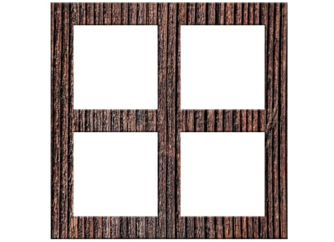 square wooden frame isolated on white