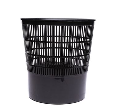 A plastic trash can isolated on white background