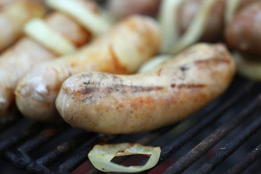 BBQ sausage with onion