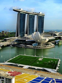 Marina Bay Floating Platform and Marina Bay Sands resortin Singapore