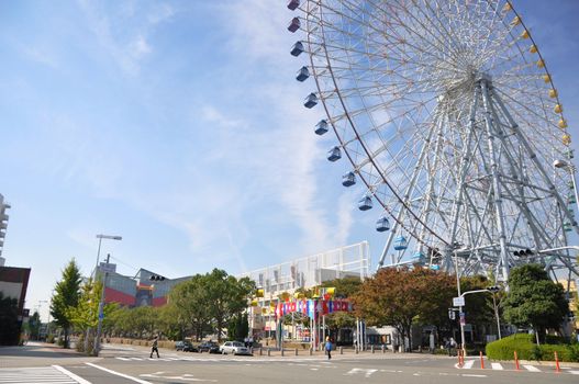 KYOTO- OCT 23: Ferris wheel in Tempozan Harbor Village - Osaka, Japan on October 23 2012.
