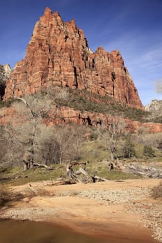 Red Rock Court of Patriarchs Virgin River Zion Canyon National Park Utah Southwest