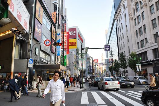 OSAKA - OCT 23: Dotonbori on October 23, 2012 in Osaka, Japan. With a history reaching back to 1612, the districts now one of Osaka's primary tourist destinations featuring several restaurants. 