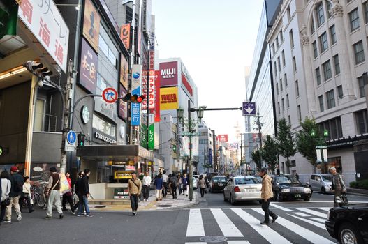 OSAKA - OCT 23: Dotonbori on October 23, 2012 in Osaka, Japan. With a history reaching back to 1612, the districts now one of Osaka's primary tourist destinations featuring several restaurants. 