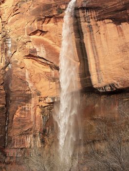 Weeping Rock Waterfall Red Rock Wall Zion Canyon National Park Utah Southwest