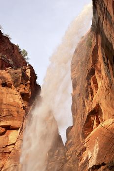 Weeping Rock Waterfall Red Rock Wall Zion Canyon National Park Utah Southwest