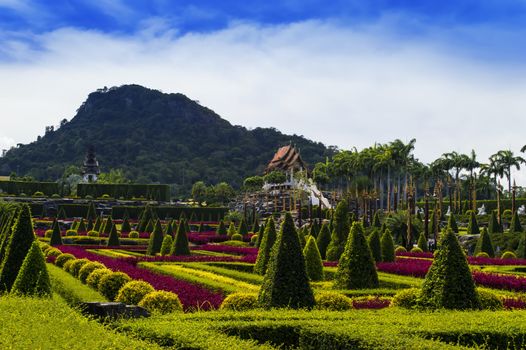 French Park and Gazebo. Nong Nooch Tropical Botanical Garden.