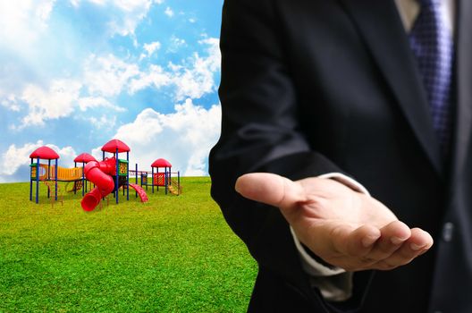 Businessman offer Children's playground project