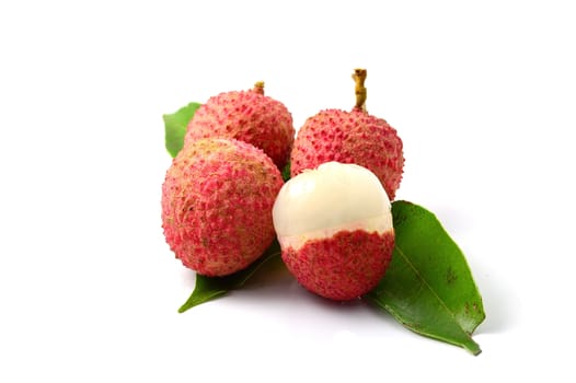closeup of freshly produced bunch of ripe and delicious Lychee fruits