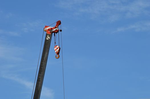 crane with blue sky element of design