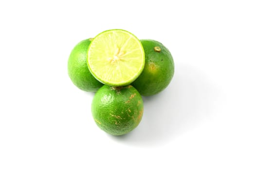 fresh ripe lime isolate on white background