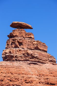 View of the famous Mexican Hat Monument, USA