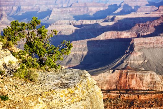 Horizontal view of famous Grand Canyon, USA