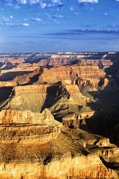 vertical view of famous Grand Canyon, USA