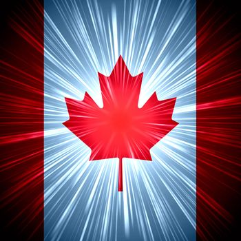 Abstract background Canadian national flag with light rays