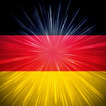 Abstract background German national flag with light rays