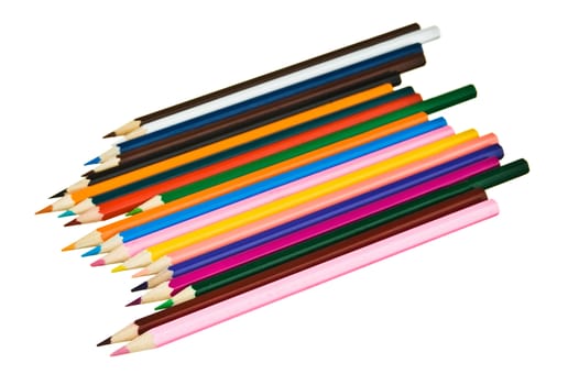 colored pencils  isolated on white background
