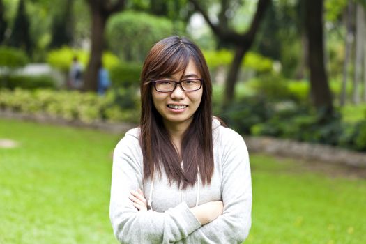 Happy asian woman