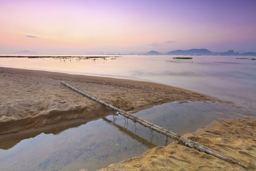 Sunset along coast