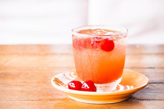 Chill out with iced mix fruits juice soda