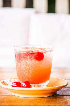 Signature drink with fresh mix fruits juice soda