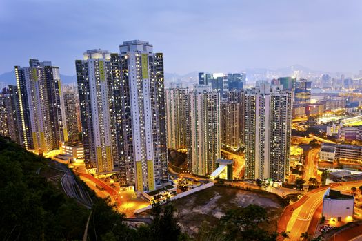 Hong Kong city at sunset