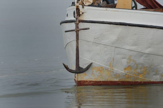 Anchor on white Boat
