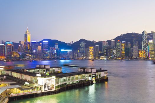 Hong Kong skyline at sunset