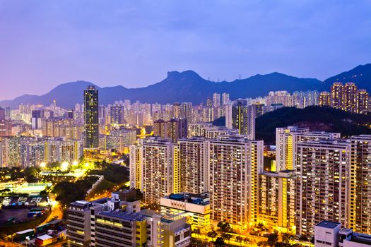 Hong Kong crowded buildings under Lion Rock Hill