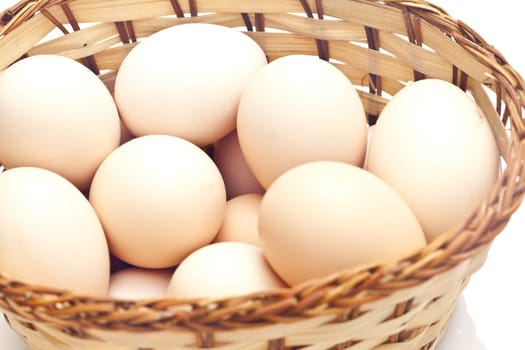 Eggs isolated on white background