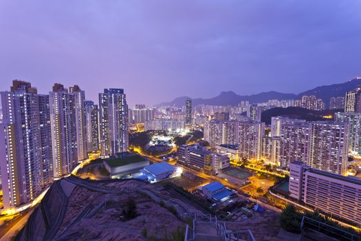 Hong Kong apartments at night