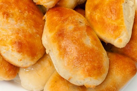 Baked patties on plate, closeup