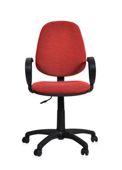 red office chair on white background