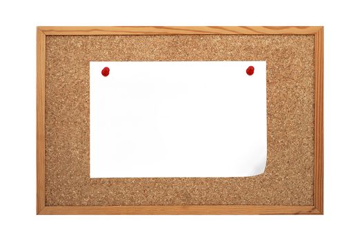 blank paper clip to corkboard