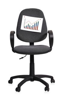 office chair and paper with graph