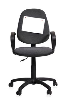 office chair with blank paper
