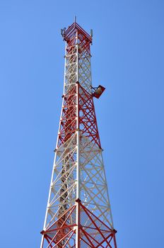 mobile tower antenna on sky background