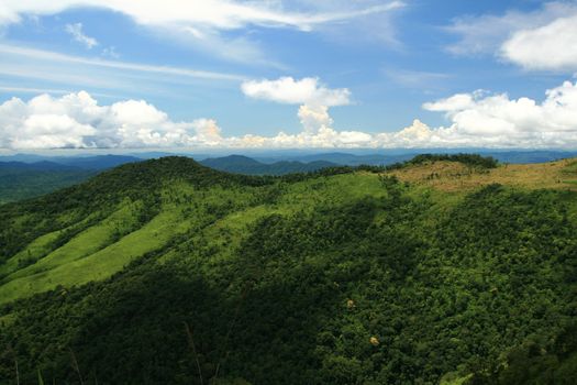 Mountains and tropical rain forest in Thailand