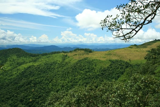 Mountains and tropical rain forest in Thailand