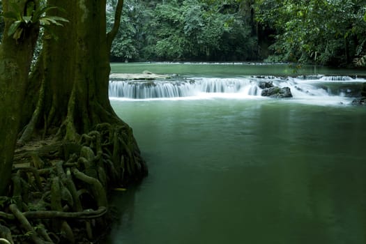 Waterfall in tropical forest, Thailand