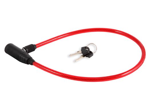 Length Flexible Steel Cable Red Bicycle Lock