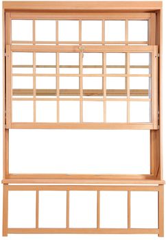 The Parts of a Double-Hung Window. The double hung is composed of two sashes that slide up and down, and tilt in for easy cleaning.  The windows use a constant force balancing system to support the weight of each sash. 