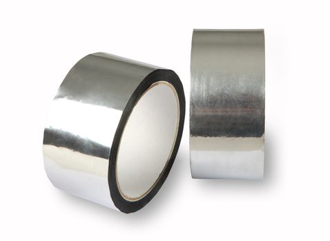 Tape for padding, insulation, the forming of panels, high initial adhesion, aluminium adhesive tape represents aluminium foil with acrylic adhesive coating.  The tape is supplied in rolls with additional protective coating on top of the adhesive.