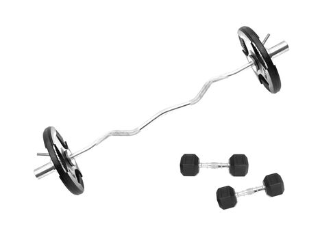 Gym weights isolated against a white background