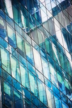 Windows of modern office building