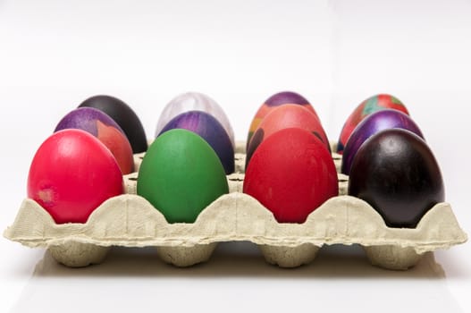 Easter eggs of many colors and patterns