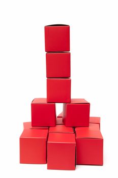 red cubes on white background
