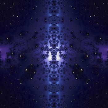 Elegant fractal design, abstract psychedelic art, blue star night