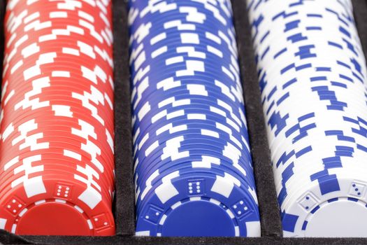 Set of poker chips, closeup